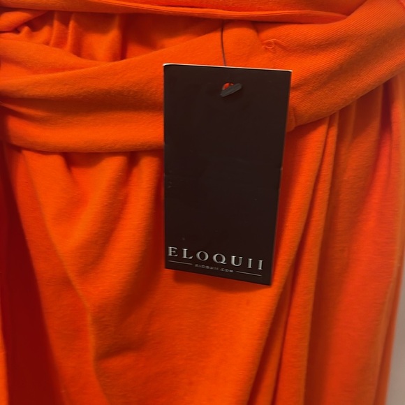 Eloquii orange cotton dress with cross over tie - Picture 3 of 3